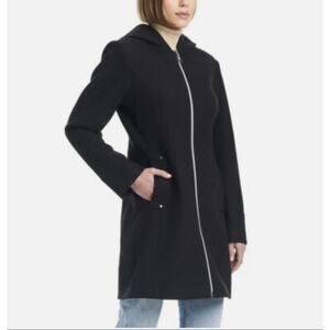 Vince Camuto Black Hooded Full Zip Jacket SZ M